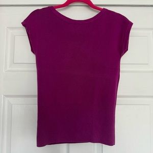 BANANA REPUBLIC | cotton cashmere purple shortsleeved sweater SMALL